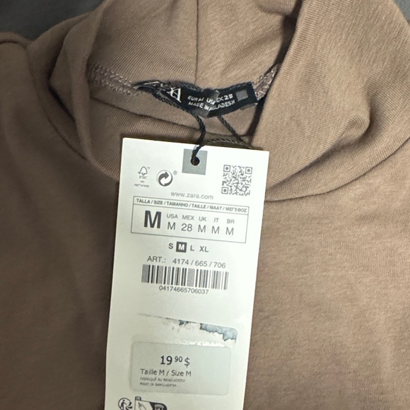 Zara Brown Cropped Mockneck/Turtleneck Sweater - Picture 2 of 4
